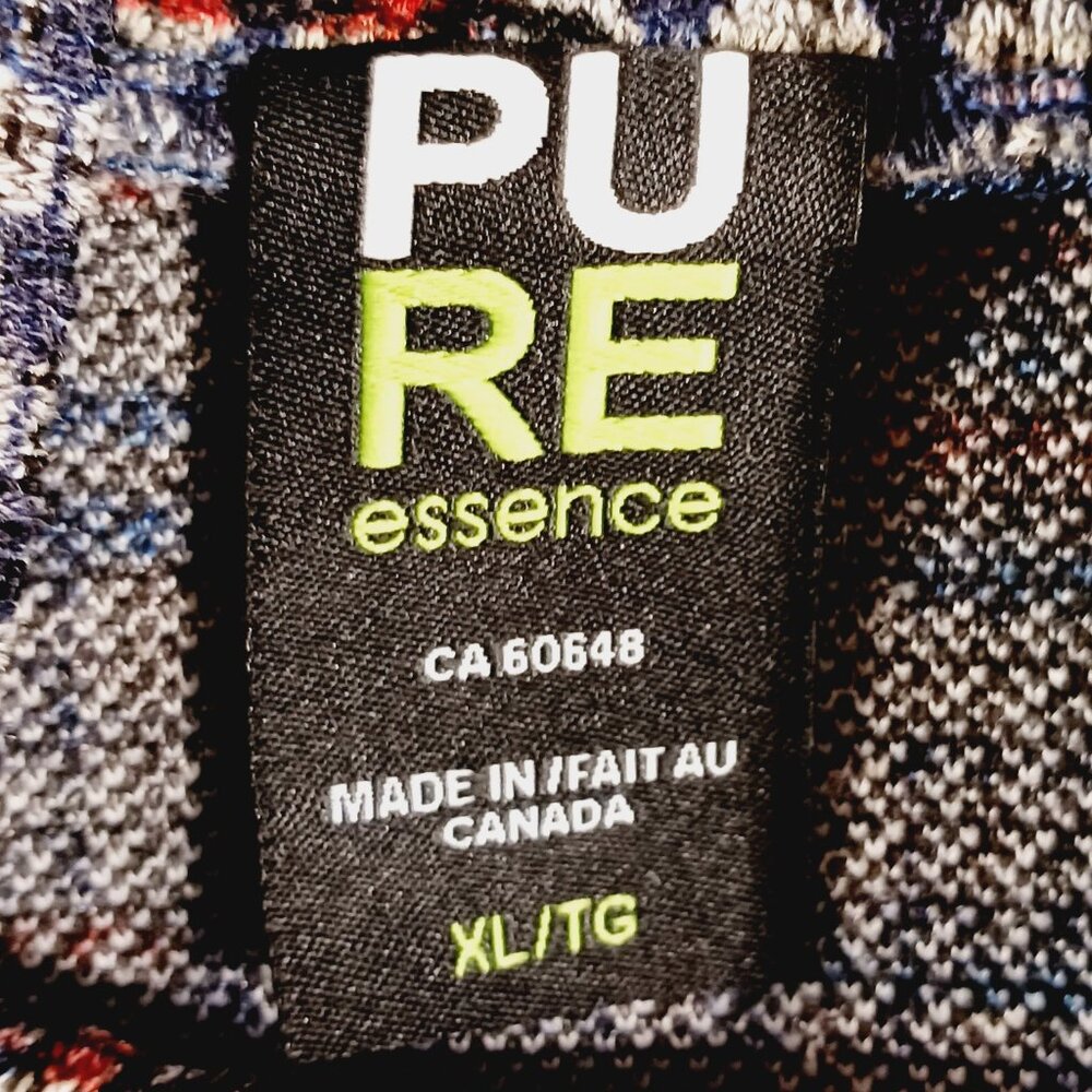 PURE essence Poncho, Denim Blue/Red/Gray, Cowl Neck, Size XL/TG, Layering Piece - Picture 2 of 10